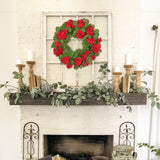 Artificial Geraniums Wreath with Lush Greenery - 20"