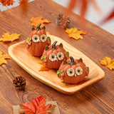 Halloween Fall Resin Carved Owl Pumpkin Decor