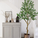 7ft Artificial Olive Tree Tall Fake Floor Potted Plants in Pot for Home Decor