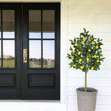 Artificial Lemon Trees Faux Citrus Tree Potted with White Ceramic Pot - 4ft