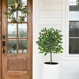 3ft Artificial Ficus Silk Tree Fake Plant Potted for Home Decor (Green)