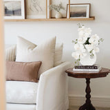 White Artificial Orchid Flowers Arrangement Potted with White Pot - 15.7"