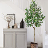 6ft Artificial Olive Tree Tall Fake Floor Potted Plants in Pot for Home Decor