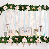Artificial Pink Magnolia Flowers Garland Greenery Vine - 5FT