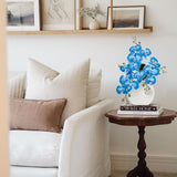 Blue Artificial Orchid Flowers Arrangement Potted with White Pot - 15.7"