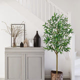 5ft Artificial Olive Tree Tall Fake Floor Potted Plants in Pot for Home Decor