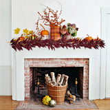 Artificial Eucalyptus Leaves Garland Fall Decor for Home - Red