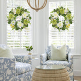 Artificial Dahlia Daisy Flower Wreath for Front Door