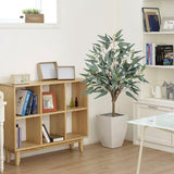 Artificial Eucalyptus Tree Fake Plants Potted with Black Pot for Home Decor - 3ft