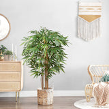 5ft Artificial Bamboo Silk Tree Large Fake Floor Plants Potted - 2pcs