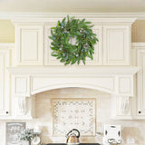 Artificial Greenery Magnolia Leaf Silk Wreath with Berries - 24"
