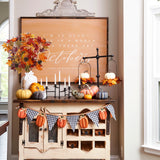 Artificial Maple Leaves Branches with Pumpkin 26.8 Inch Fake Maple Leaf Stem Shrubs 3 Pack Fall Decorative Bouquet