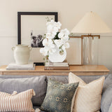 White Artificial Orchid Flowers Arrangement Potted with White Pot - 15.7"