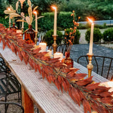 Artificial Eucalyptus Leaves Garland Fall Decor - Red
