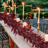 Artificial Eucalyptus Leaves Garland Fall Decor for Home - Red