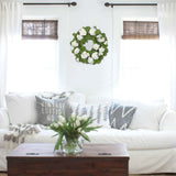 White Artificial Geraniums Wreath with Lush Greenery - 20"