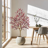 Artificial Eucalyptus Tree Potted Silk Plant with Red Burgundy - 5ft