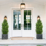 4ft Artificial Cedar Topiary Trees Fake Shrubs Cypress Trees - 2pcs