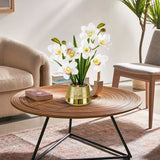 Artificial Orchids Silk Flowers Potted Arrangements for Home Decor