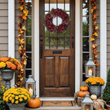 24“ Fall Artificial Wine Hydrangea Wreath  for Front Door