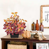 Artificial Fall Small Eucalyptus Tree with Realistic Yellow Orange Leaves