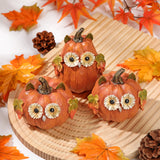 Halloween Fall Resin Carved Owl Pumpkin Decor