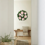 24" Artificial Pink Magnolia Wreath