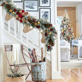 Christmas Garland Ornaments with Bows & Balls Decor