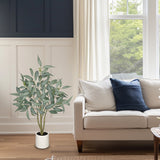 Artificial Eucalyptus Tree Faux Plant Potted in White Pot – 3FT