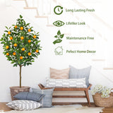 Artificial Orange Tree Fake Citrus Fruits Plant Potted for Home Decor -5ft