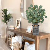 19" Artificial Eucalyptus Plant Faux Potted in Metal Vase