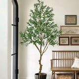 7ft Artificial Olive Tree Tall Fake Floor Potted Plants in Pot for Home Decor