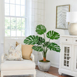 3ft Artificial Monstera Plant Fake Palm Tropical Plant Potted - 26 Leaves, 2pcs