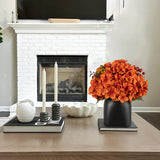 Artificial Hydrangea Potted Flowers with Black Ceramic Vase