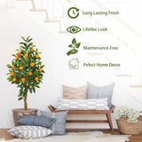 Artificial Orange Tree Fake Citrus Fruits Plant Potted for Home Decor -4ft