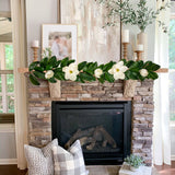 Artificial White Magnolia Flowers Garland Greenery Vine - 5FT