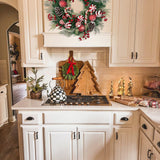 Artificial Norfolk Pine Christmas Wreath with Red Bows & Ball -24"