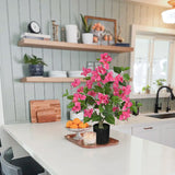 Red Artificial Bougainvillea Flowers Trees Potted for Home Decor - 26.3”