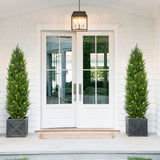 5ft Artificial Cedar Trees Fake Shrubs Cypress Trees with LED Lights Outdoor - 2pcs