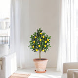 Artificial Lemon Trees Faux Citrus Tree Potted with White Ceramic Pot - 3ft