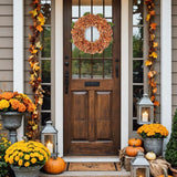 24“ Fall Artificial Brown Hydrangea Wreath for Front Door
