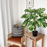 2ft Artificial Monstera Plant Faux Monstera Deliciosa Plant in Black Pot - 2pcs