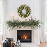 Christmas Norfolk Pine Wreaths for Front Door with Gold Ball-24“