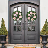 24" Artificial Pink Magnolia Wreath