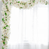 White Artificial Bougainvillea Flower Garland Silk Floral Vine - 6ft