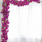 Purple Artificial Bougainvillea Flower Garland Silk Floral Vine - 6ft