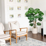 4ft Artificial Monstera Plant Fake Palm Tropical Plant Potted - 26 Leaves