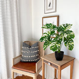 17" Artificial Monstera Plant Faux Monstera Deliciosa Plant in Black Pot - 2pcs