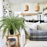 Artificial Boston Fern Potted Plant in Black Pot for Home Decor