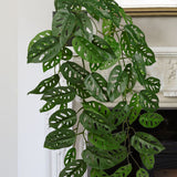 Artificial Hanging Monstera Albo Vines Plants Fake Potted Plants with Hook
